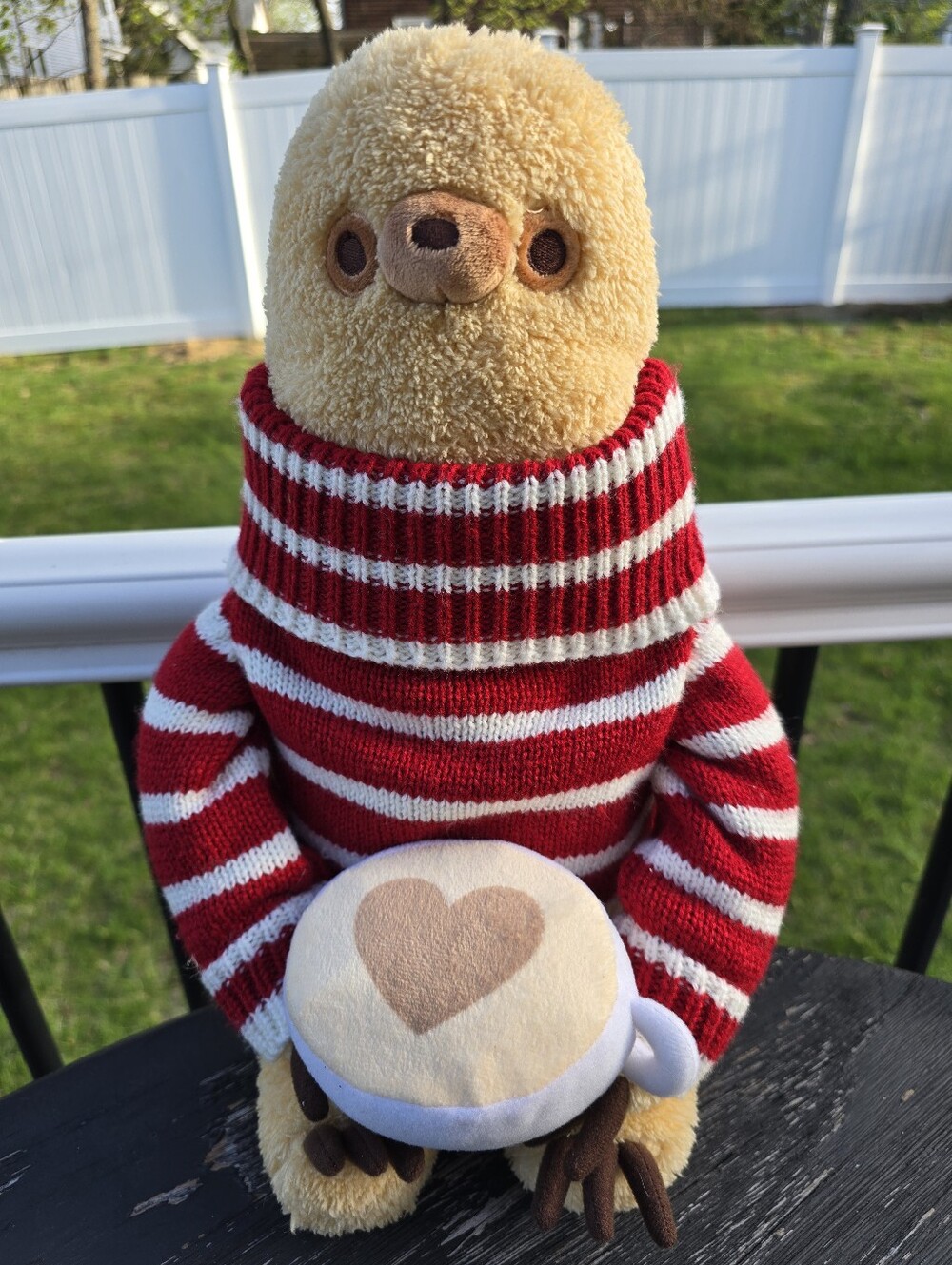 Large 18” Pusheen Sloth Plush Coffee Latte Red White Sweater Spin Master 2025